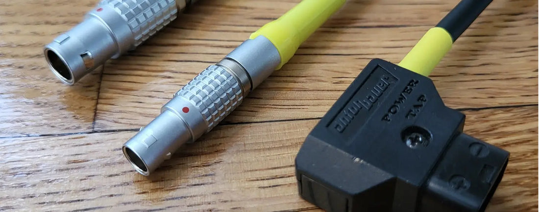 Connecteurs Lemo et Anton Bauer aux couleurs personnalisés pour l'industrie du cinéma